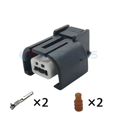 Waterproof Copper Contact Nylon ABS Housing Wire Harness Air Conditioning Solenoid Valve Plug for Car 2-Pin Female... - image 3